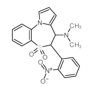 N,N-dimethyl-6-(2-nitrophenyl)-5,5-dioxo-6,7-dihydropyrrolo[2,1-d][1,5]benzothiazepin-7-amine结构式