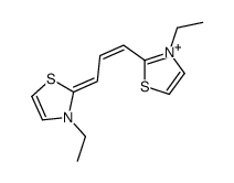 3-ethyl-2-[3-(3-ethyl-1,3-thiazol-3-ium-2-yl)prop-2-enylidene]-1,3-thiazole结构式