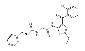 [2-[[3-(2-氯苯甲酰基)-5-乙基-2-噻吩基]氨基]-2-氧乙基]氨基甲酸苄酯结构式