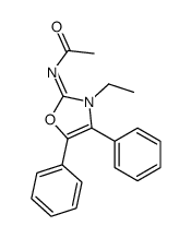 N-(3-ethyl-4,5-diphenyl-1,3-oxazol-2-ylidene)acetamide结构式