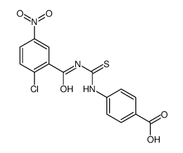 4-[[[(2-CHLORO-5-NITROBENZOYL)AMINO]THIOXOMETHYL]AMINO]-BENZOIC ACID结构式
