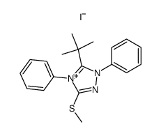5-tert-Butyl-3-methylsulfanyl-1,4-diphenyl-1H-[1,2,4]triazol-4-ium; iodide结构式