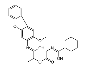 [1-[(2-methoxydibenzofuran-3-yl)amino]-1-oxopropan-2-yl] 2-(cyclohexanecarbonylamino)acetate Structure
