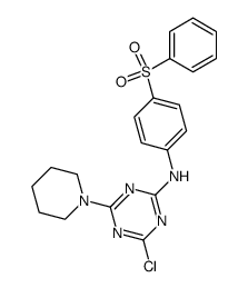 (4-benzenesulfonyl-phenyl)-(4-chloro-6-piperidin-1-yl-[1,3,5]triazin-2-yl)-amine Structure