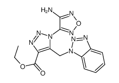ethyl 1-(4-amino-1,2,5-oxadiazol-3-yl)-5-(benzotriazol-1-ylmethyl)triazole-4-carboxylate结构式