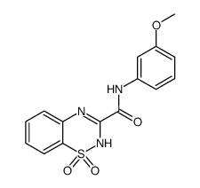 1,1-dioxo-1,2(4)-dihydro-1λ6-benzo[1,2,4]thiadiazine-3-carboxylic acid 3-methoxy-anilide结构式