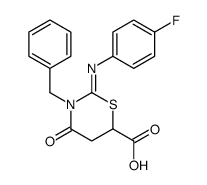 3-benzyl-2-(4-fluorophenyl)imino-4-oxo-1,3-thiazinane-6-carboxylic acid结构式