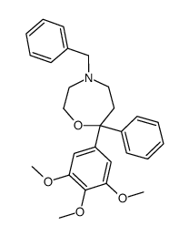 4-benzyl-7-phenyl-7-(3,4,5-trimethoxy-phenyl)-[1,4]oxazepane结构式