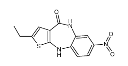 2-ethyl-7-nitro-5,10-dihydro-benzo[b]thieno[2,3-e][1,4]diazepin-4-one结构式
