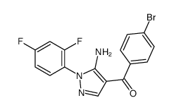 (5-AMINO-1-(2,4-DIFLUOROPHENYL)-1H-PYRAZOL-4-YL)(4-BROMOPHENYL)METHANONE结构式