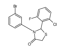 3-(3-bromophenyl)-2-(2-chloro-6-fluorophenyl)-1,3-thiazolidin-4-one Structure