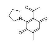 2-acetyl-5-methyl-3-pyrrolidin-1-ylcyclohexa-2,5-diene-1,4-dione结构式