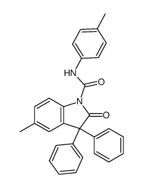 5-Methyl-2-oxo-3,3-diphenyl-2,3-dihydro-indole-1-carboxylic acid p-tolylamide结构式