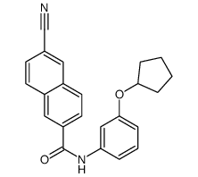 6-cyano-N-(3-cyclopentyloxyphenyl)naphthalene-2-carboxamide结构式