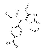 2-chloro-N-(2-formyl-1H-indol-3-yl)-N-(4-nitrophenyl)acetamide结构式