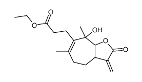 (3aS)-3,3aβ,4,5,8,8aβ-Hexahydro-8β-hydroxy-6,8-dimethyl-3-methylene-2-oxo-2H-cyclohepta[b]furan-7-propionic acid ethyl ester结构式