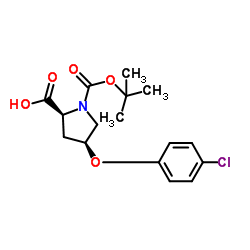 (4S)-1-(tert-Butoxycarbonyl)-4-(4-chlorophenoxy)-L-proline结构式