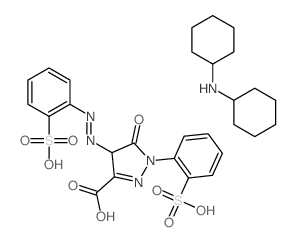 N-cyclohexylcyclohexanamine,5-oxo-1-(2-sulfophenyl)-4-[(2-sulfophenyl)diazenyl]-4H-pyrazole-3-carboxylic acid Structure