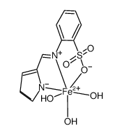 [Fe(II)(O-(N-α-pyrrolideneimino)benzene sulphonic acid)(H2O)3]结构式
