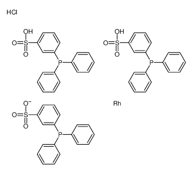 chlorotris(diphenylphosphinobenzene-3-sulfonate)rhodium (I) Structure