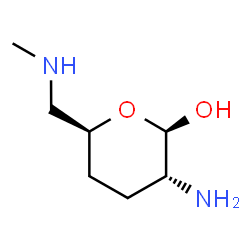 beta-D-erythro-Hexopyranose, 2-amino-2,3,4,6-tetradeoxy-6-(methylamino)- (9CI)结构式