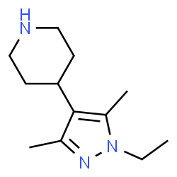 Piperidine, 4-(1-ethyl-3,5-dimethyl-1H-pyrazol-4-yl)- (9CI) structure