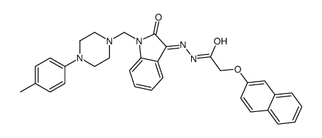 N-[(E)-[1-[[4-(4-methylphenyl)piperazin-1-yl]methyl]-2-oxoindol-3-ylidene]amino]-2-naphthalen-2-yloxyacetamide结构式