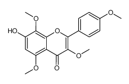 7-hydroxy-3,4',5,8-tetramethoxyflavone结构式