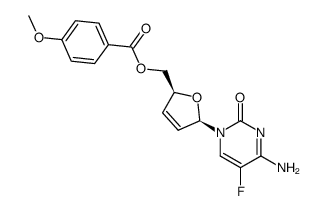 4-methoxybenzoic acid 5-(4-amino-5-fluoro-2-oxo-2H-pyrimidin-1-yl)-2,5-dihydrofuran-2-ylmethyl ester Structure