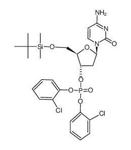 Bis(o-chlorophenyl) 5'-O-(tert-butyldimethylsilyl)-2'-deoxycytidine 3'-phosphate结构式