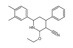 6-(3,4-dimethylphenyl)-2-ethoxy-4-phenylpiperidine-3-carbonitrile结构式