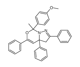 7-(4-Methoxy-phenyl)-7-methyl-2,3a,5-triphenyl-3,3a-dihydro-pyrazolo[1,5-c][1,3]oxazine结构式