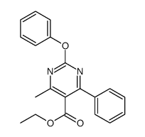 5-Pyrimidinecarboxylic acid, 4-methyl-2-phenoxy-6-phenyl-, ethyl ester结构式