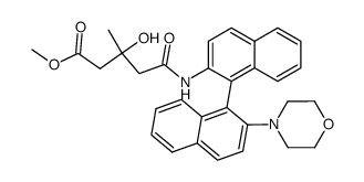 methyl 3-hydroxy-3-methyl-5-((2'-morpholino-[1,1'-binaphthalen]-2-yl)amino)-5-oxopentanoate结构式