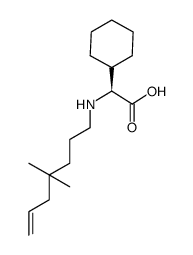 (2S)-cyclohexyl[(4,4-dimethylhept-6-en-1-yl)amino]ethanoic acid结构式