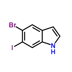 5-溴-6-碘-1H-吲哚结构式