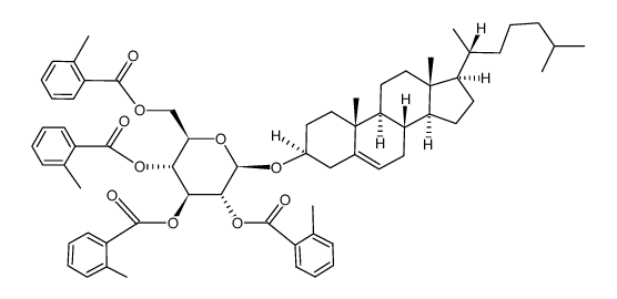 (5-Cholesten-3β-yl)-2,3,4,6-tetra-O-(o-toluoyl)-β-D-glucopyranosid结构式