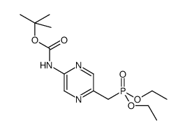 tert-butyl 5-((diethoxyphosphoryl)methyl)pyrazin-2-ylcarbamate结构式