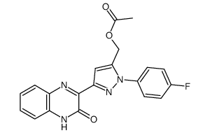 3-<5-acetoxymethyl-1-(p-fluorophenyl)pyrazol-3-yl>-2-quinoxalinone Structure