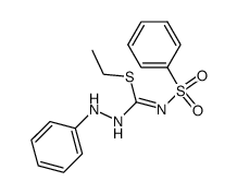 N-[1-Ethylsulfanyl-1-(N'-phenyl-hydrazino)-meth-(Z)-ylidene]-benzenesulfonamide Structure