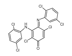 (Z)-2,5-dichloro-3-((2,5-dichlorophenyl)amino)-4-((2,5-dichlorophenyl)imino)cyclohexa-2,5-dienone结构式