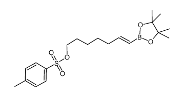 7-(4,4,5,5-tetramethyl-1,3,2-dioxaborolan-2-yl)hept-6-en-1-yl 4-methylbenzenesulfonate结构式