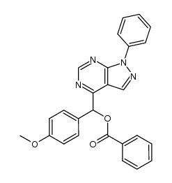 (4-methoxyphenyl)(1-phenyl-1H-pyrazolo[3,4-d]pyrimidin-4-yl)methyl benzoate结构式