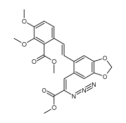 methyl (E)-2'-(2-azido-2-methoxycarbonylvinyl)-3,4-dimethoxy-4',5'-methylenedioxystilbene-2-carboxylate Structure