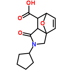 3-CYCLOPENTYL-4-OXO-10-OXA-3-AZA-TRICYCLO[5.2.1.0(1,5)]DEC-8-ENE-6-CARBOXYLIC ACID structure