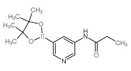 N-(5-(4,4,5,5-四甲基-1,3,2-二噁硼烷-2-基)吡啶-3-基)丙酰胺结构式