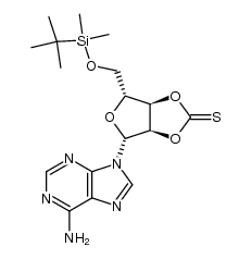 D-2',3'-O-thiocarbonylene-5'-O-tert-butyldimethylsilyl adenosine Structure