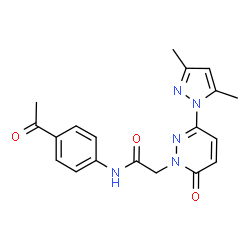 N-(4-acetylphenyl)-2-[3-(3,5-dimethyl-1H-pyrazol-1-yl)-6-oxopyridazin-1(6H)-yl]acetamide结构式