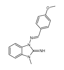 3-methyl-1-(p-methoxybenzylidene)aminobenzimidazoline-2-imine Structure