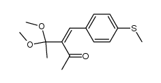 (E)-4,4-dimethoxy-3-(4-(methylthio)benzylidene)pentan-2-one结构式